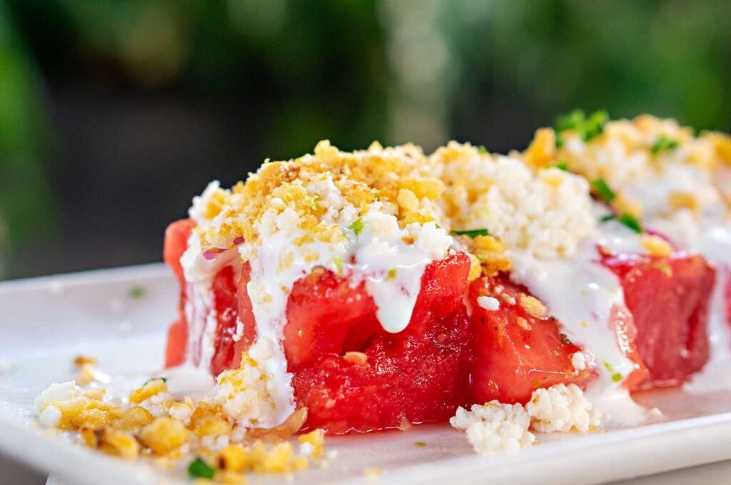 Watermelon Salad, Glass & Vine Coconut Grove