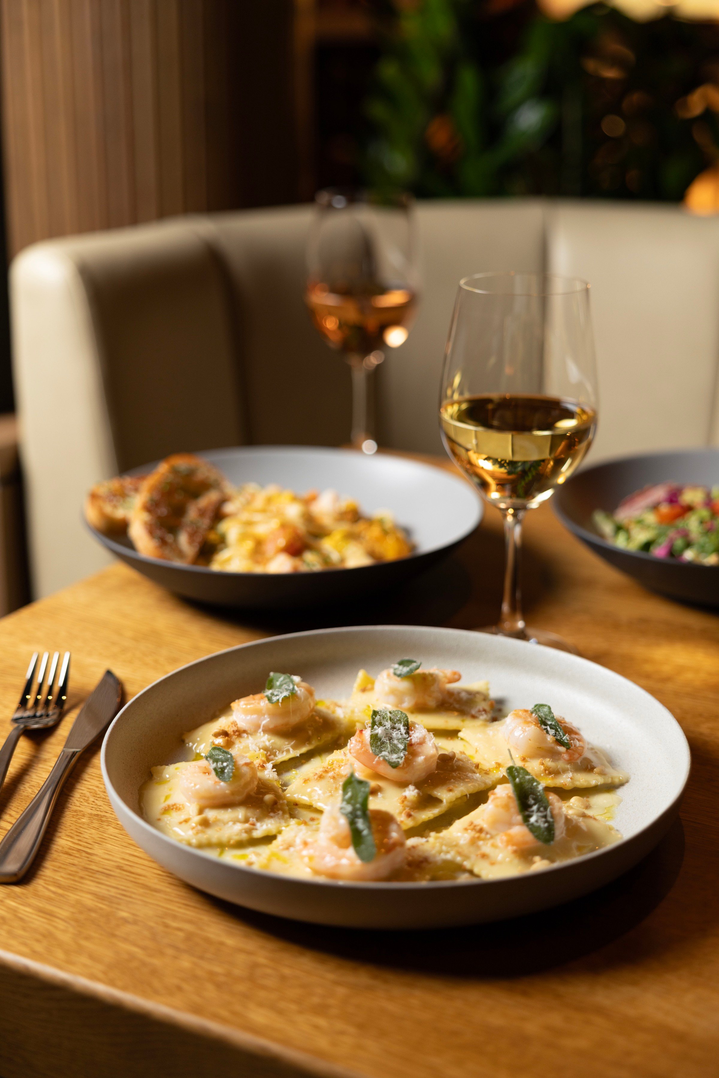 Butternut squash ravioli at Cactus Club Cafe