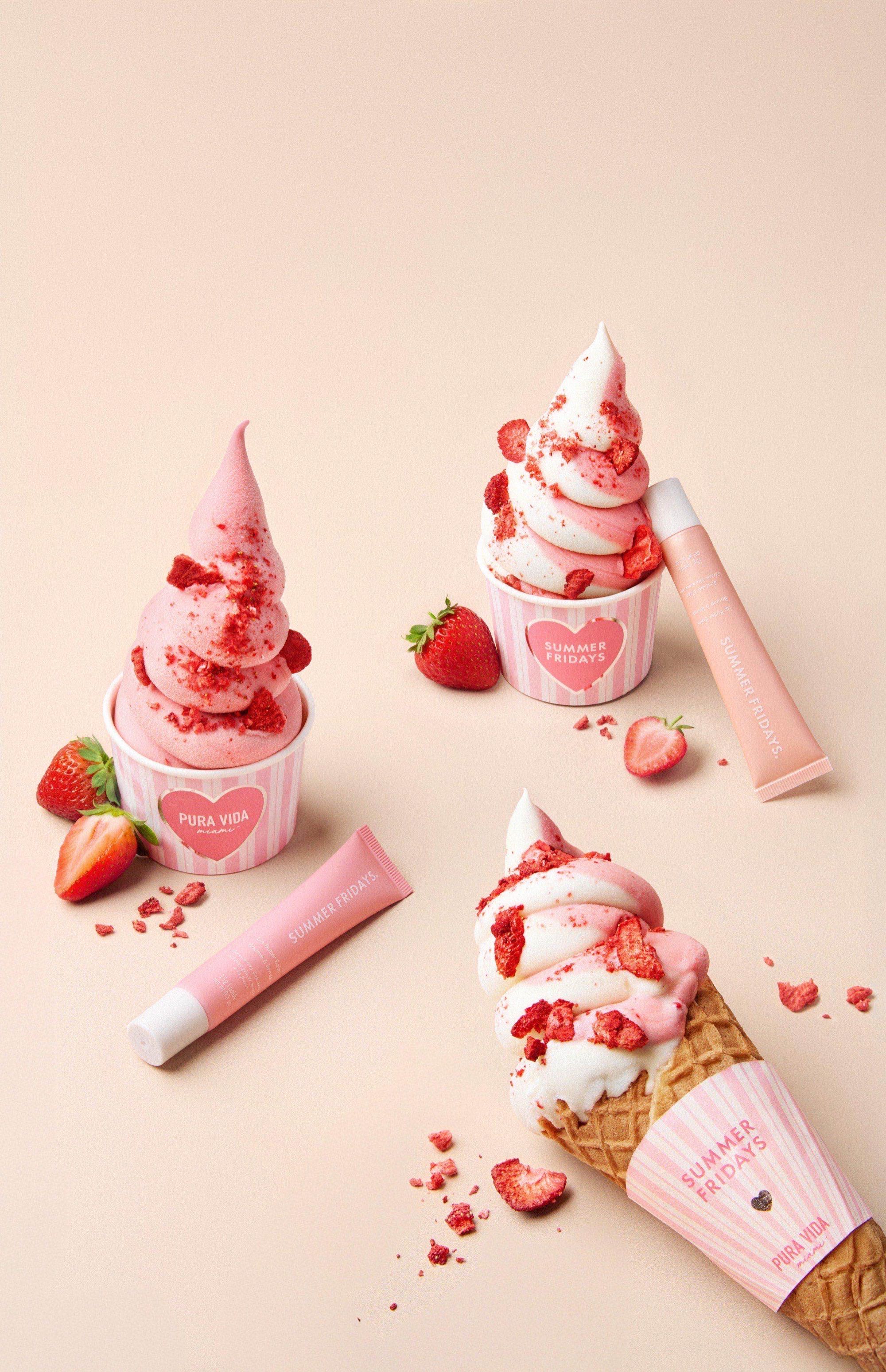 Pura Vida strawberry soft serve with Summer Fridays