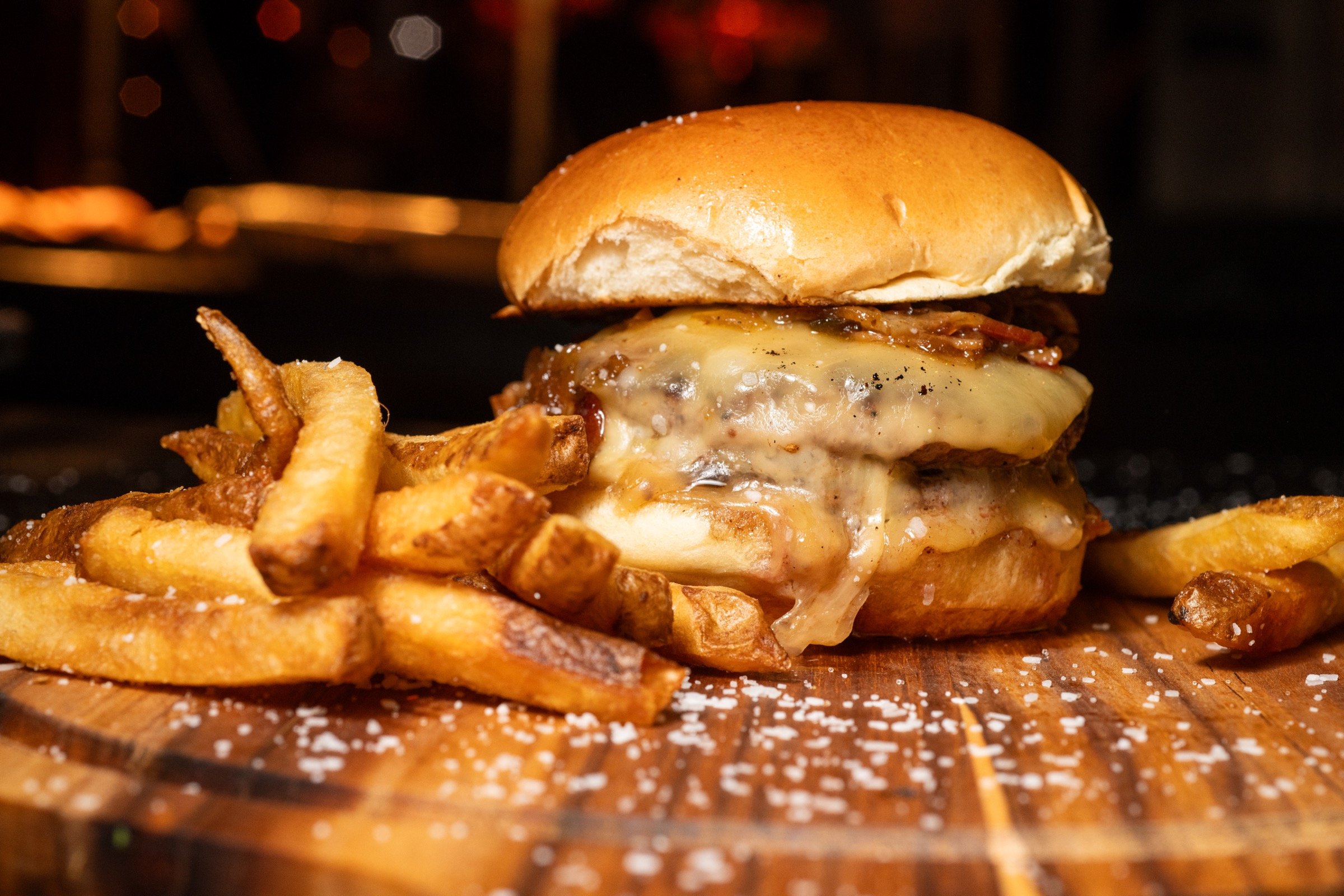 Burger and fries at SOBEWFF