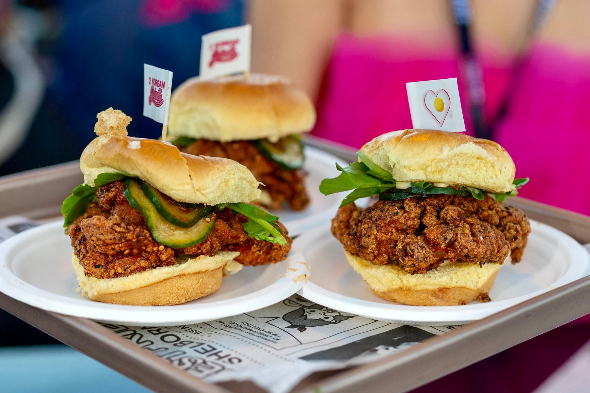 Fried chicken sandwiches at SOBEWFF