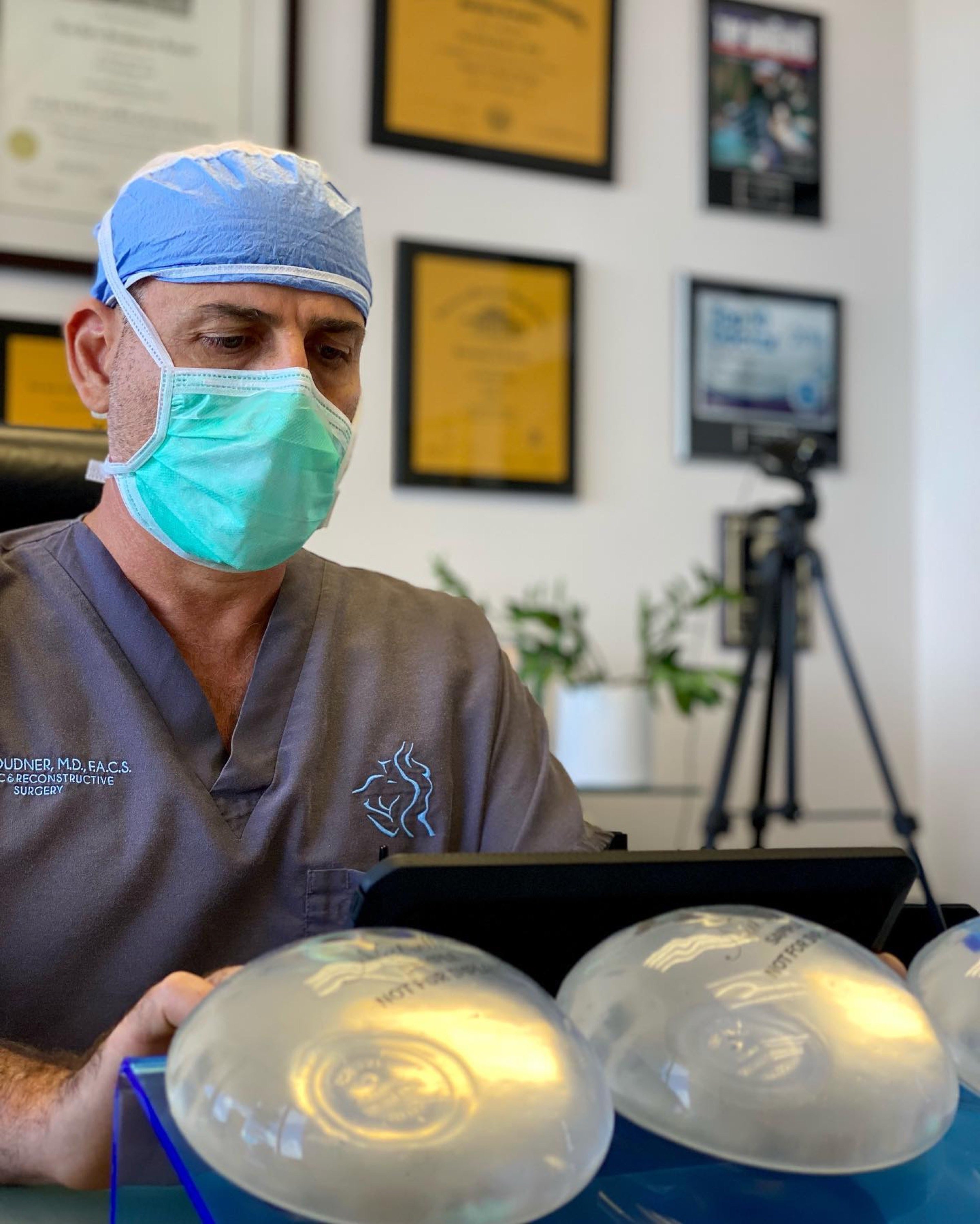 Breast augmentation procedure at Dr. Roudner's practice