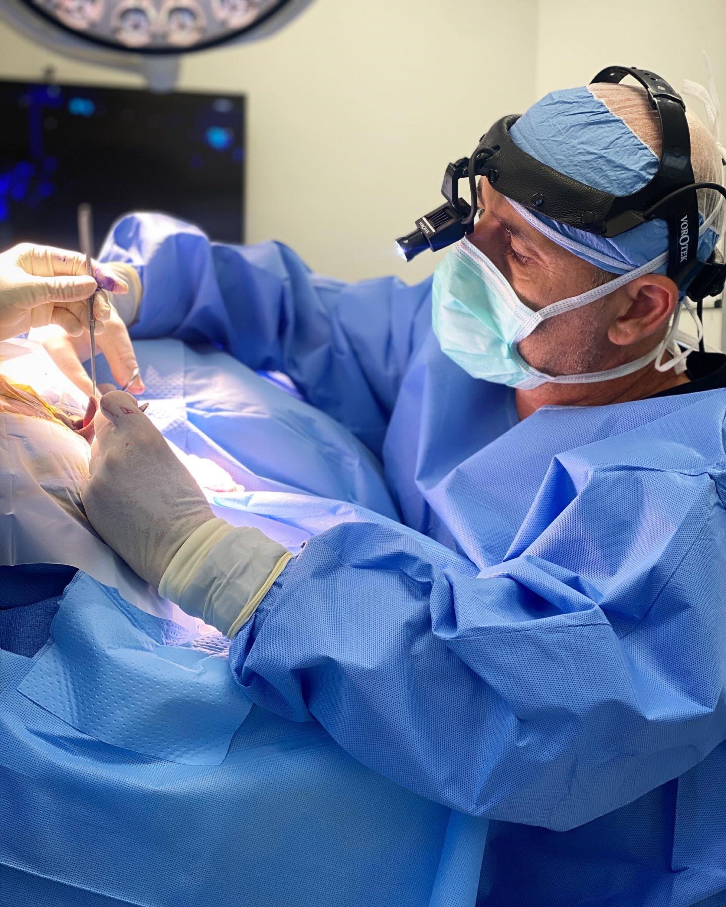 Dr. Roudner performing surgery