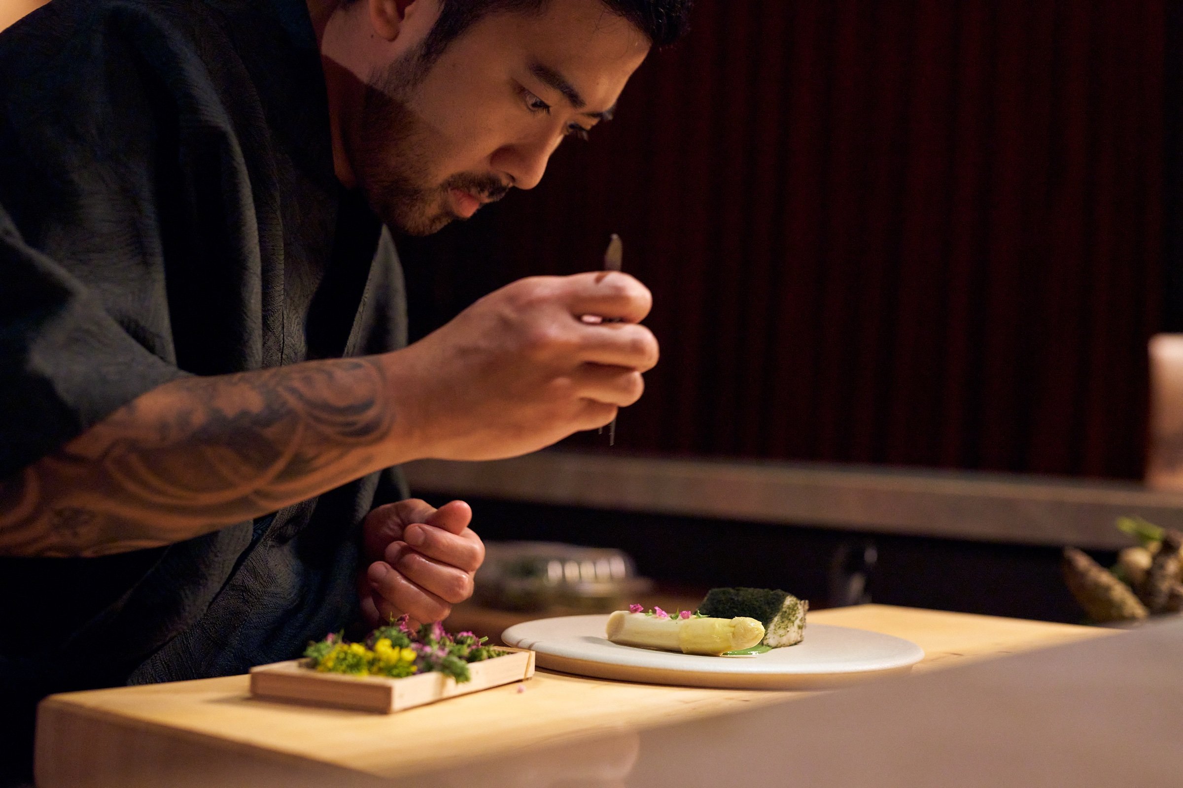 MILA Omakase chef plating
