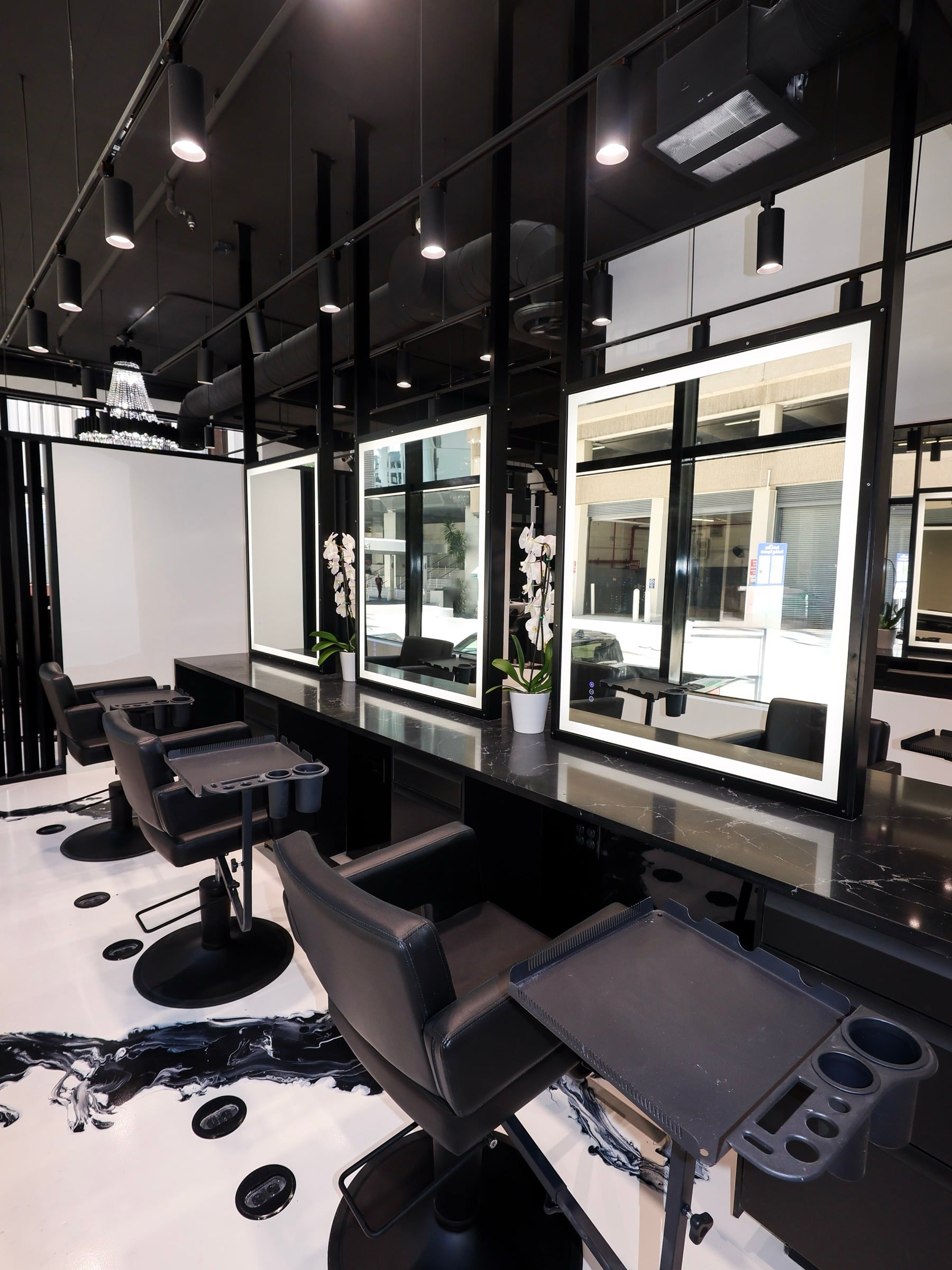Neish Hair styling chairs at the Brickell salon