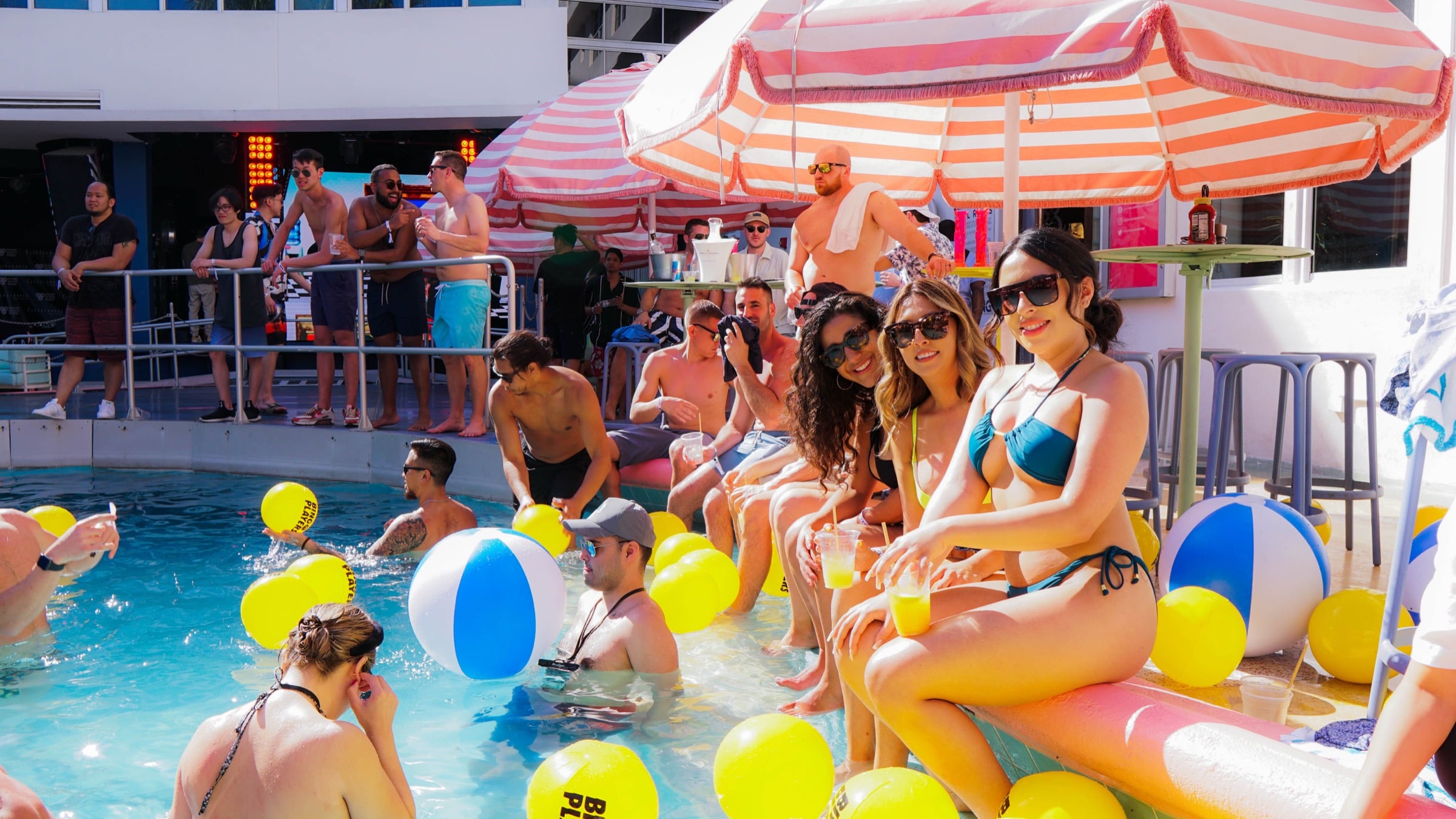 Rooftop pool party at Clevelander South Beach