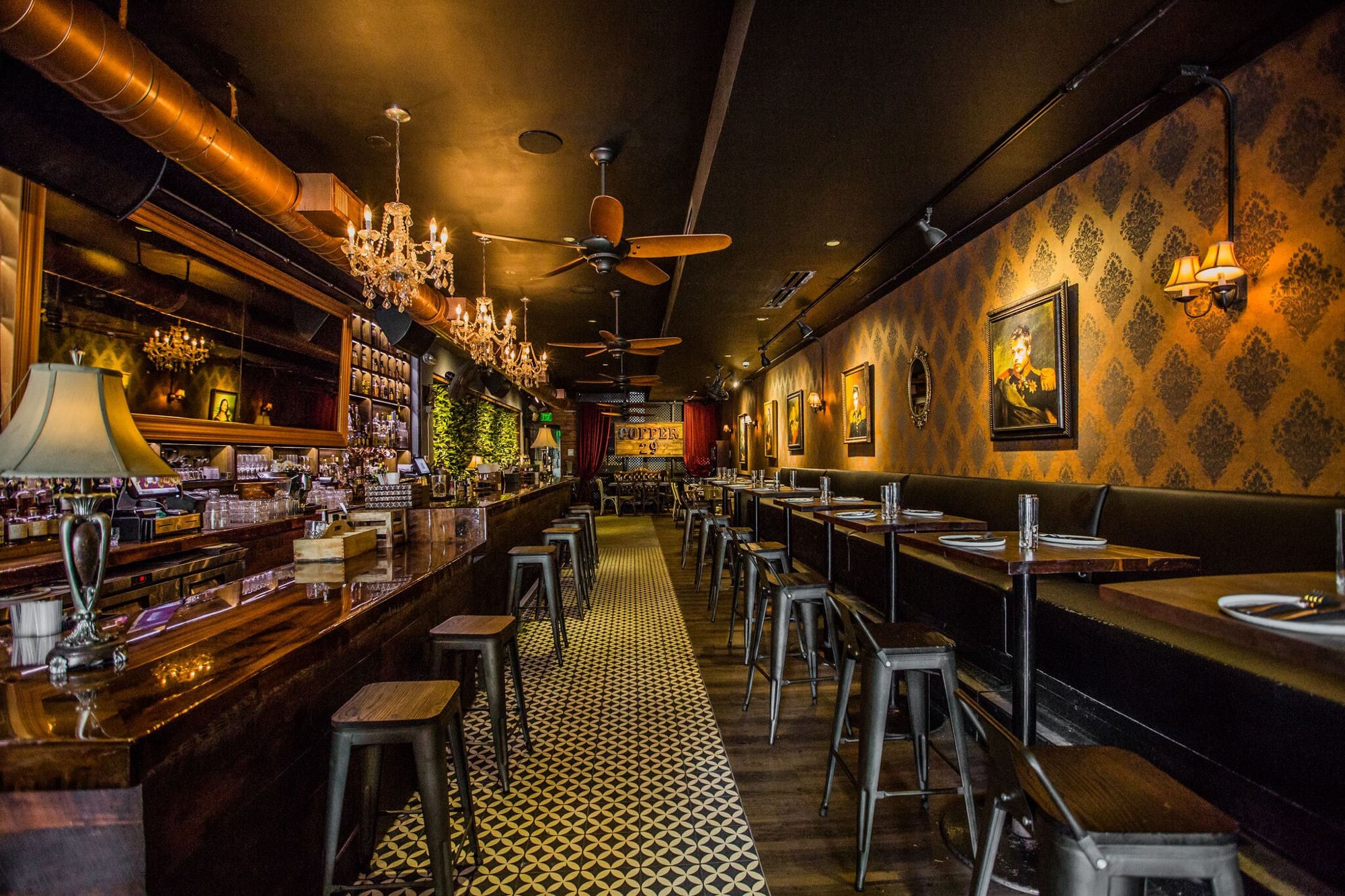 Bar interior at Copper 29 in Coral Gables