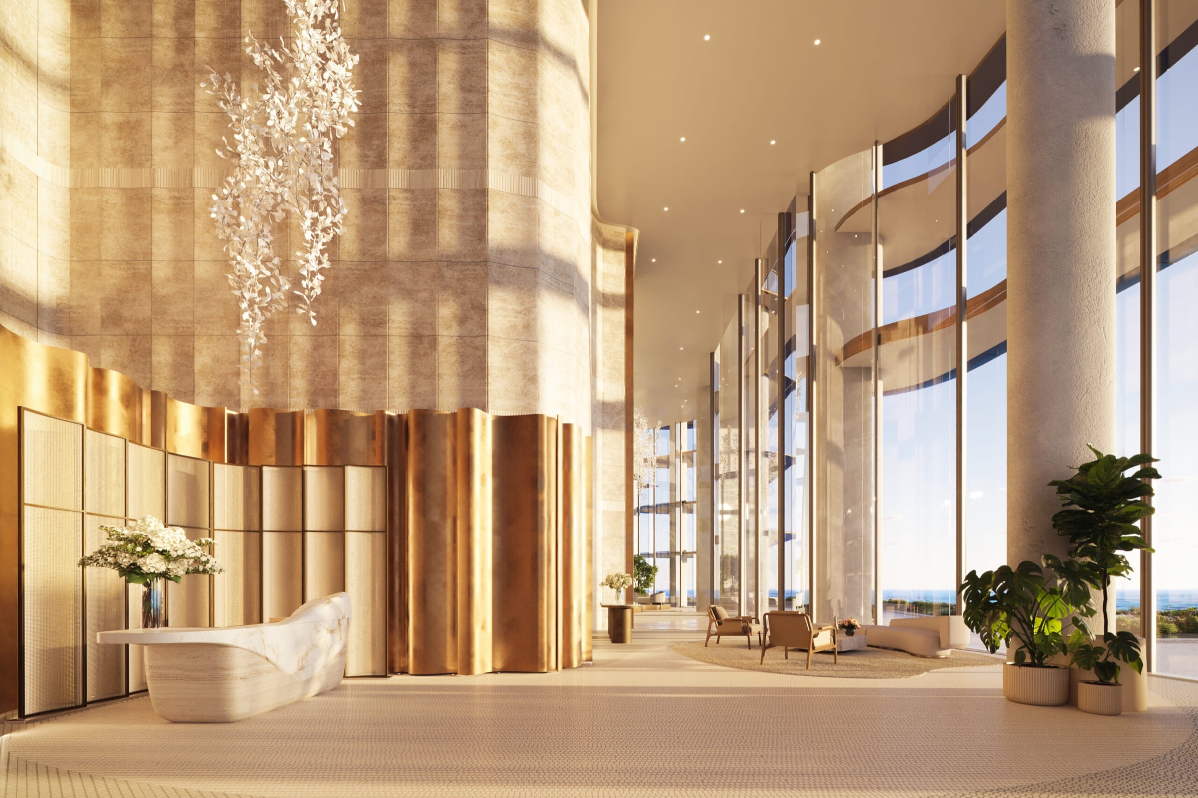 Mandarin Oriental Residences South Tower lobby on Brickell Key
