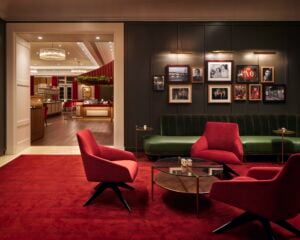 Rao's Miami Beach lounge with vintage gallery wall