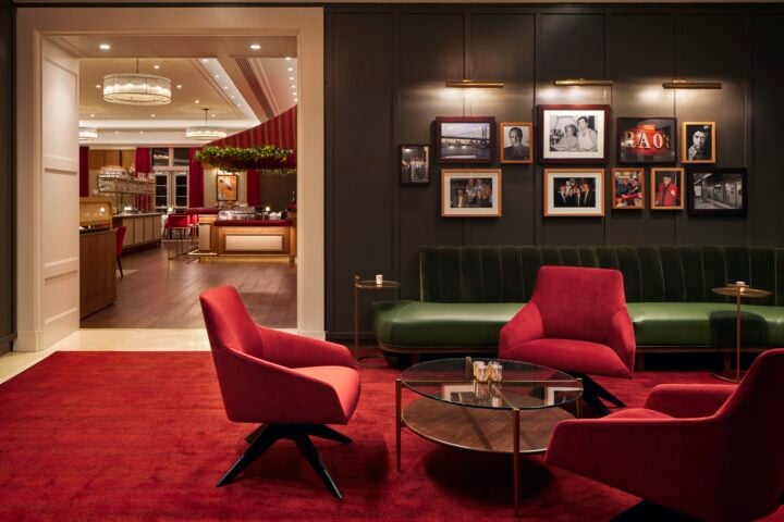 Rao's Miami Beach lounge with vintage gallery wall