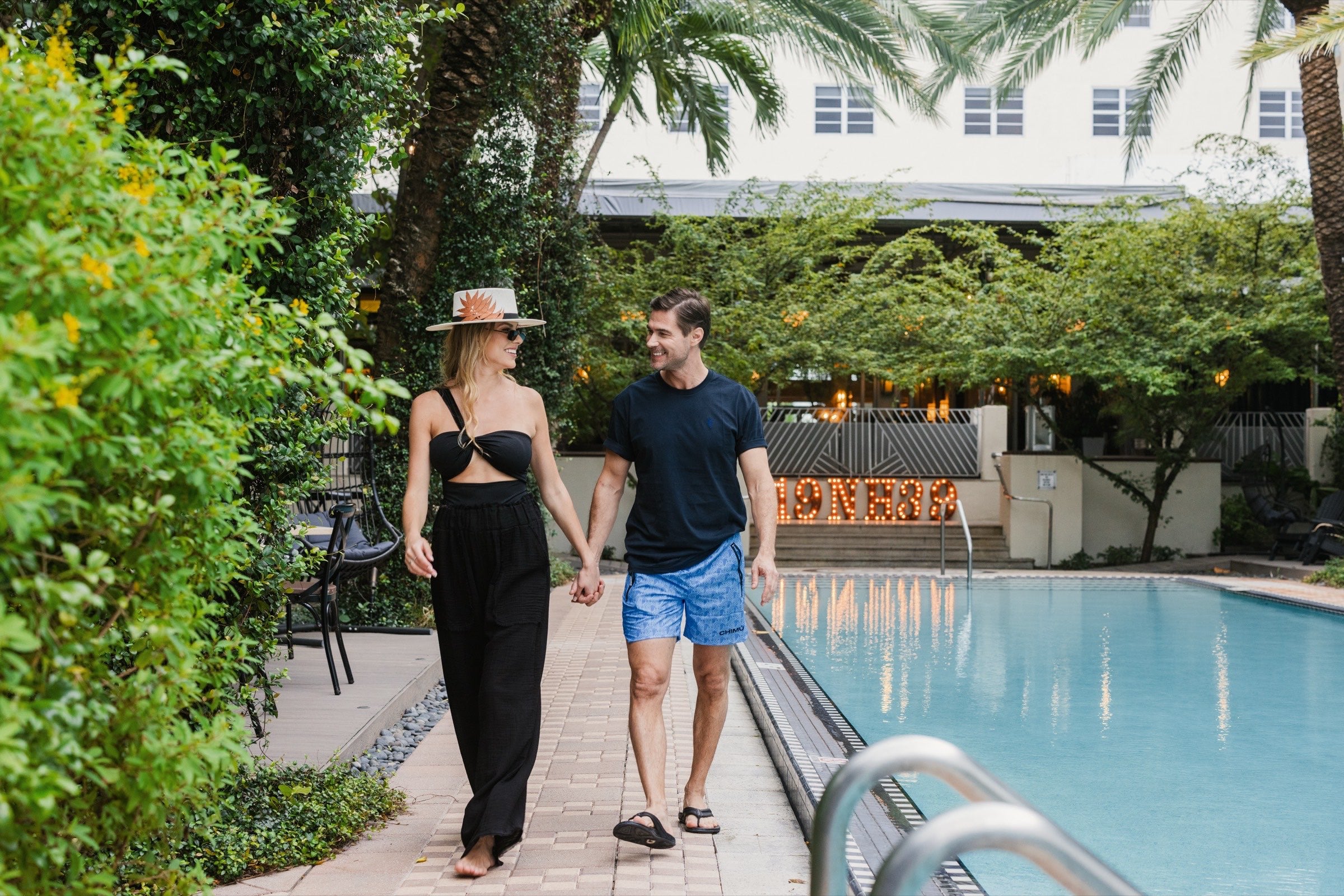 The 205-foot pool at the National Hotel Miami Beach