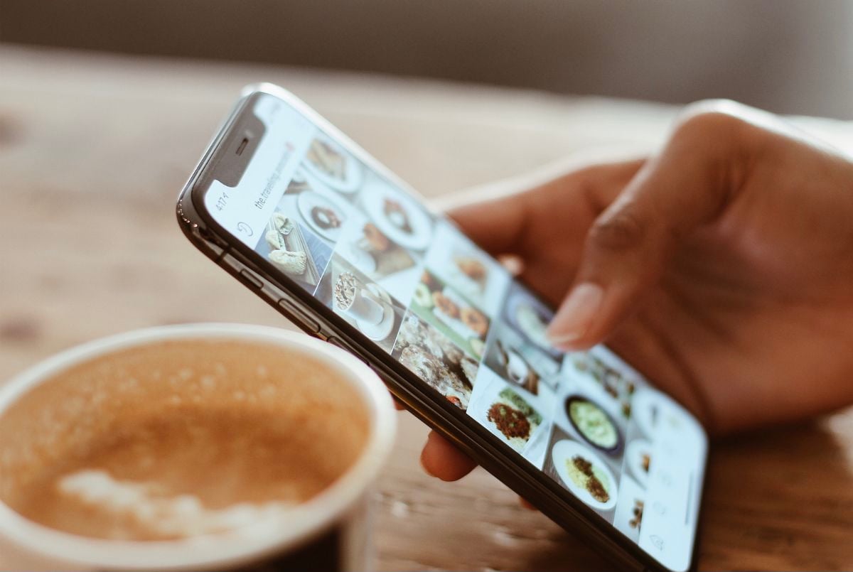 Small business owner filming a short-form video on a phone