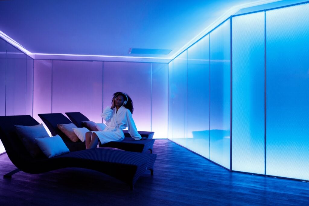 Relaxation room at Privai Spa + Fitness inside Kimpton EPIC Miami