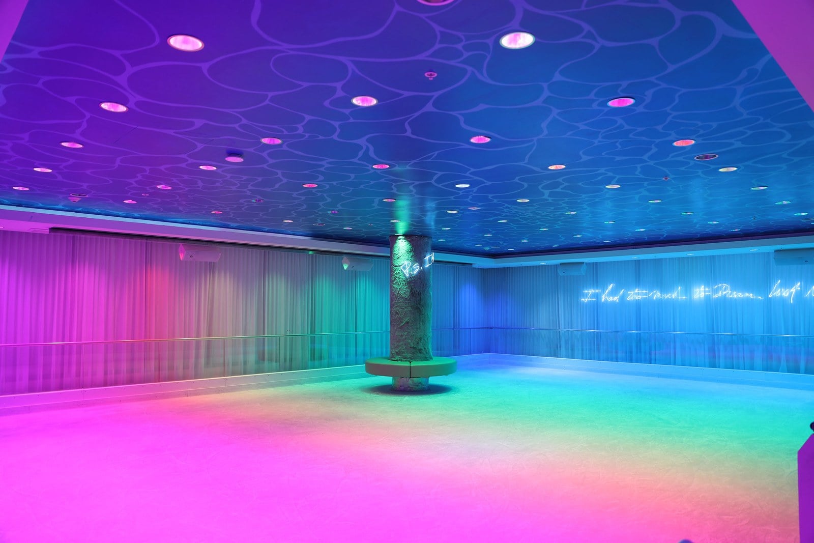 The colorful Basement space at The Miami Beach EDITION