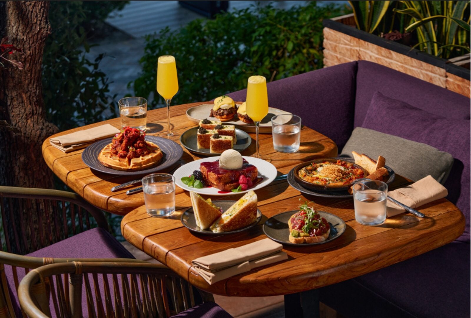 Japanese-inspired brunch dishes at Tanuki River Landing