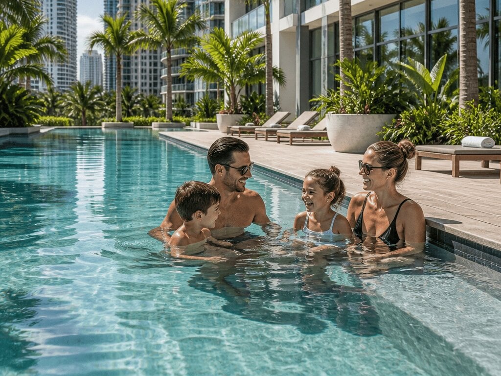 Rendering of the pool at Central Tower