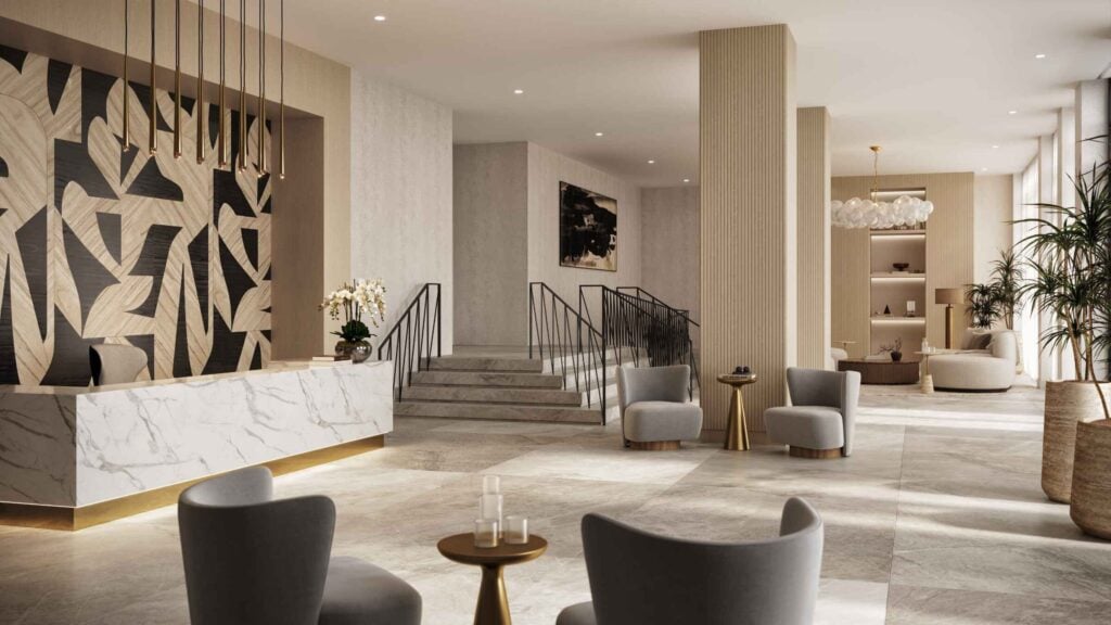 Lobby and front desk at Excel Miami